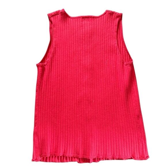 A New Day Tank Ribbed Button Front Sweater Red Large - Picture 3 of 6